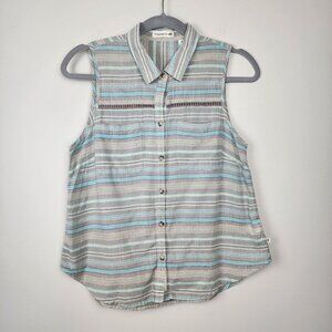 Toad & Co sz S  women Airbrush sleeveless top deco shirt  lightweight